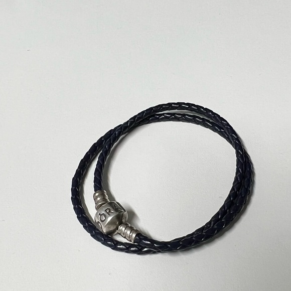 Pandora Jewelry - PANDORA Moments Double NAVY Leather Bracelet